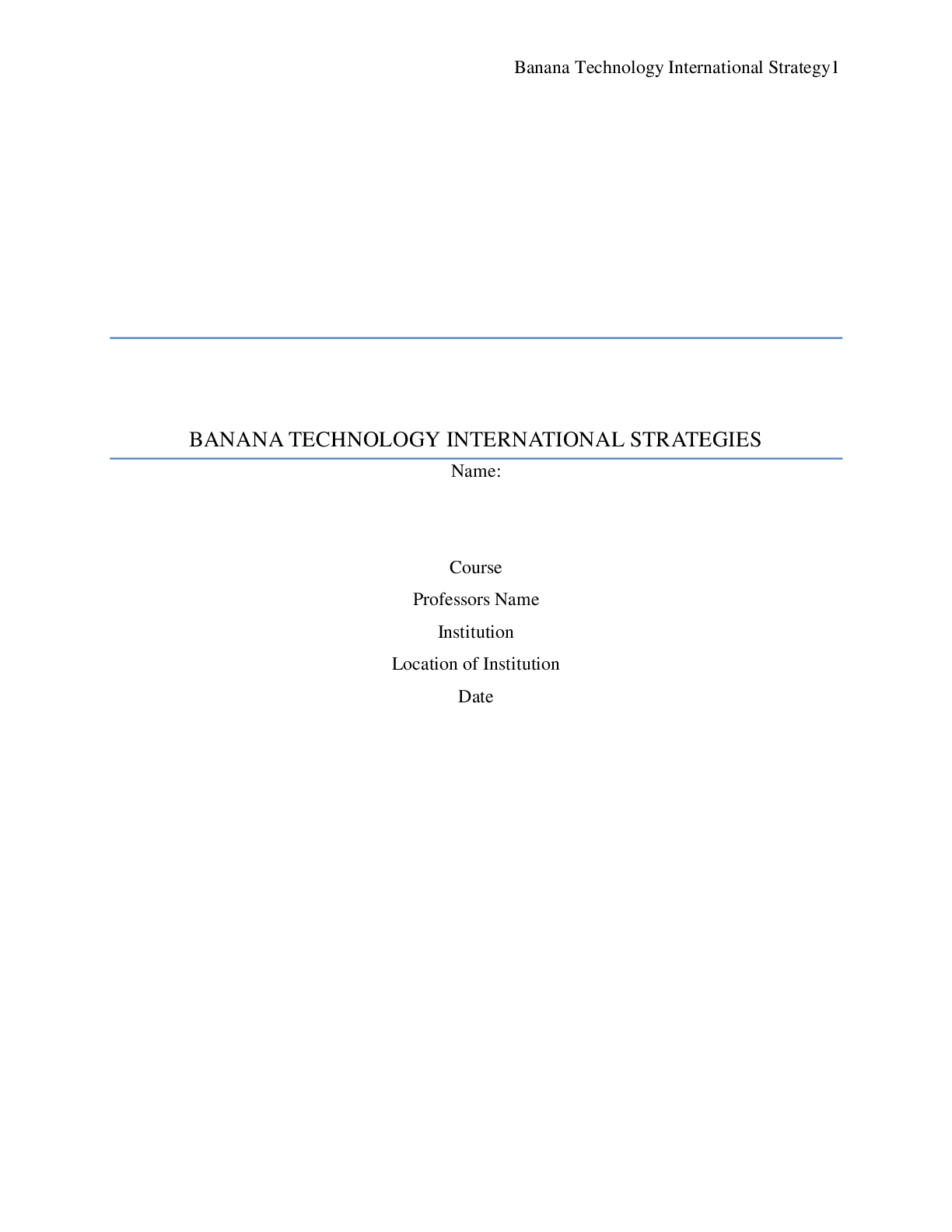 Preview image for Banana Technology International Strategy